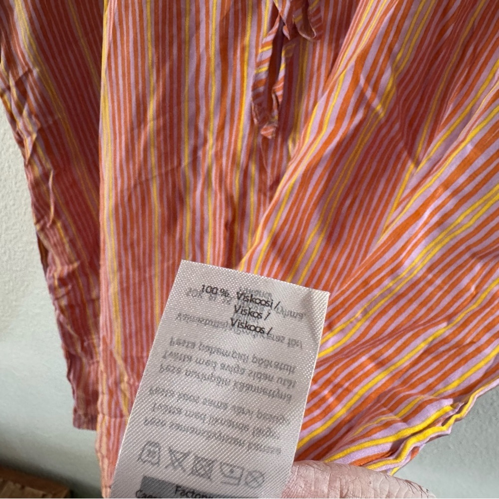 House Striped Dress Relaxed Drawstring Waist Size 44EU (12/14) Boho Natural NEW - Picture 6 of 14